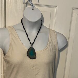 Blue Agate Slice Necklace